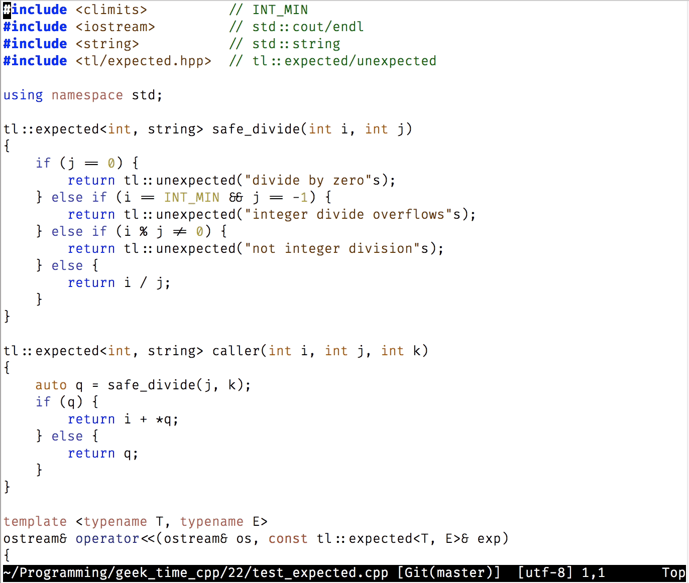 使用 * 搜索的示例;注意“unexpected”并没有被高亮 Fig7.1